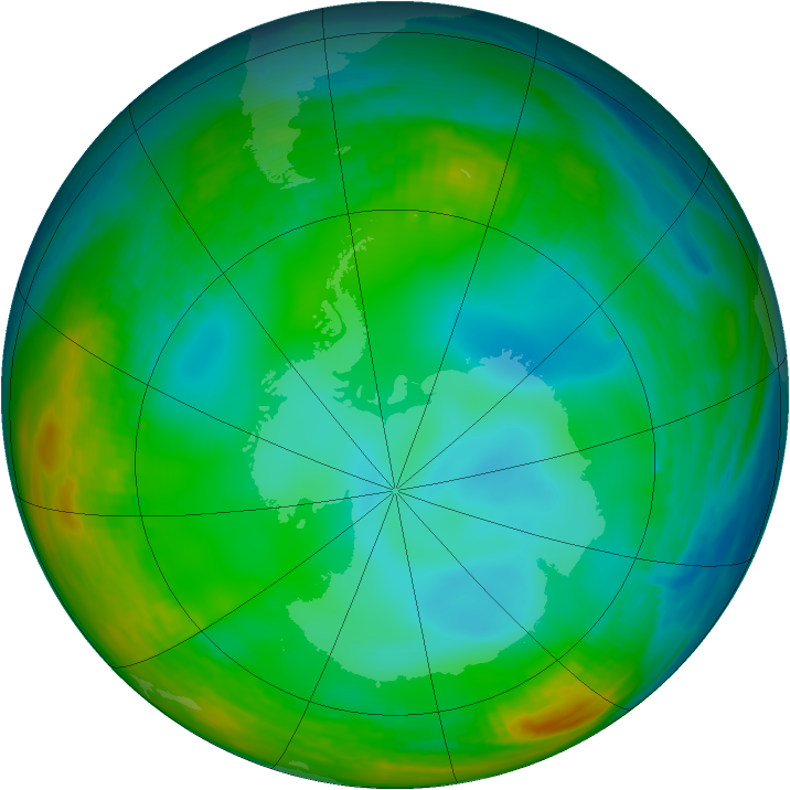 Antarctic ozone map for 02 July 1982